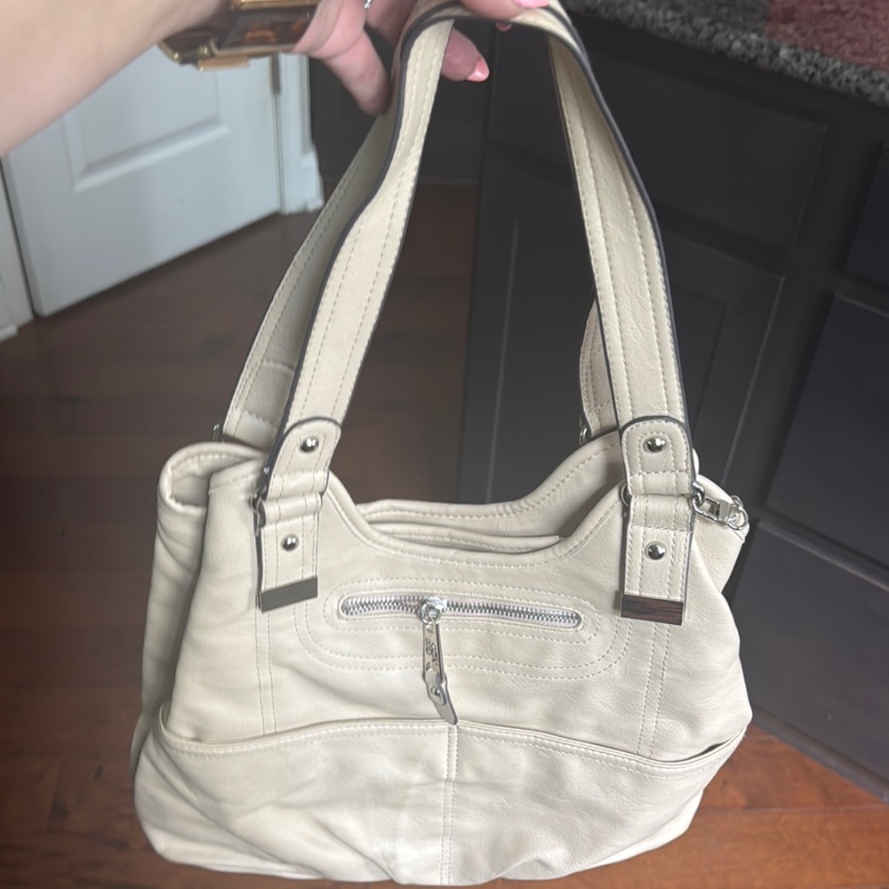 Style & Co Cream Shoulder Bag with Double Strap
